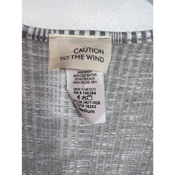 Caution To the Wind Anthropologie Jumpsuit Womens Medium Gray White Stretch - Picture 3 of 7